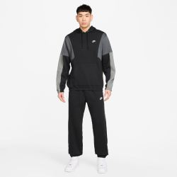 NIKE Club Fleece Kapuzen-Trainingsanzug Herren 010 - black/lt smoke grey/smoke grey/white XS