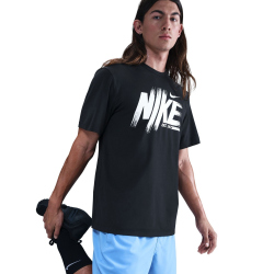 NIKE UV Hyverse Dri-FIT kurzarm Trainingsshirt Herren 010 - black/white S