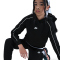 NIKE Sportswear Club Fleece Kapuzen-Trainingsanzug Kinder 010 - black/black/white/white XS (122-128 cm)