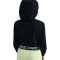 NIKE Pro Dri-FIT Fleece Hoodie Mädchen 011 - black/black/black/white S (128-137 cm)