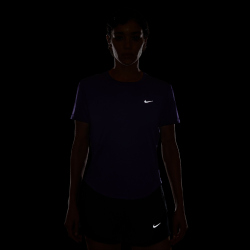 NIKE Tempo Dri-FIT kurzarm Laufshirt Damen 547 - court purple/reflective silv M