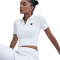NIKE Court Cropped Poloshirt Damen 100 - white S