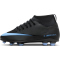 NIKE Jr. Mercurial Superfly 10 Club FG/MG Fußballschuhe Kinder 001 - black/ice blue 32