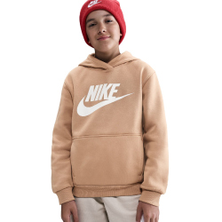 NIKE Sportswear Club Fleece Hoodie Kinder 200 - hemp/white XL (158-170 cm)