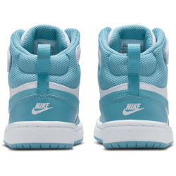 NIKE Court Borough Mid 2 Sneaker Kinder 129 - white/denim turq 28.5