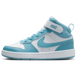 NIKE Court Borough Mid 2 Sneaker Kinder 129 - white/denim turq 28.5