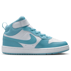 NIKE Court Borough Mid 2 Sneaker Kinder 129 - white/denim turq 28.5