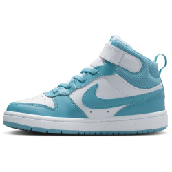 NIKE Court Borough Mid 2 Sneaker Kinder 129 - white/denim turq 28.5