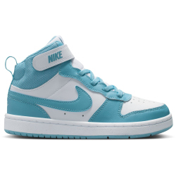 NIKE Court Borough Mid 2 Sneaker Kinder 129 - white/denim turq 28.5