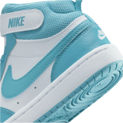 NIKE Court Borough Mid 2 Sneaker Kinder 129 - white/denim turq 28.5