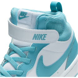 NIKE Court Borough Mid 2 Sneaker Kinder 129 - white/denim turq 28.5