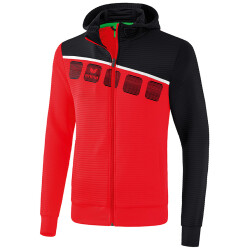 erima 5-C Trainingsjacke mit Kapuze red/black/white 152