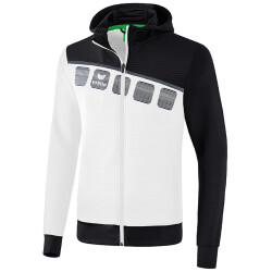 erima 5-C Trainingsjacke mit Kapuze white/black/dark grey S