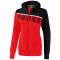 erima 5-C Trainingsjacke mit Kapuze Damen red/black/white 34