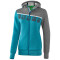 erima 5-C Trainingsjacke mit Kapuze Damen oriental blue mel./grey mel./white 34