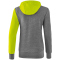 erima 5-C Trainingsjacke mit Kapuze Damen grey melange/lime pop/black 36