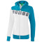 erima 5-C Trainingsjacke mit Kapuze Damen white/oriental blue/colonial blue 34
