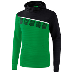 erima 5-C Hoodie smaragd/black/white S