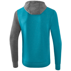 erima 5-C Hoodie oriental blue mel./grey mel./white S