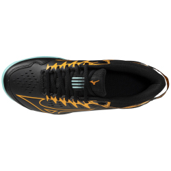 Mizuno Wave Lynx 2 Feldhockeyschuhe Kinder 12 - black/tangelo/ice green 34