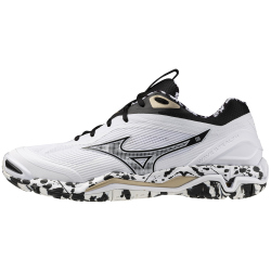 Mizuno Wave Stealth 6 Handballschuhe 41 - white/black/ge gold 37