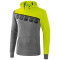 erima 5-C Hoodie grey melange/lime pop/black S