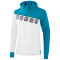 erima 5-C Hoodie white/oriental blue/colonial blue S