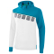 erima 5-C Hoodie white/oriental blue/colonial blue M