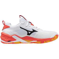 Mizuno Wave Stealth Neo 2 Handballschuhe 98 - white/fiery coral 2/citrus 42