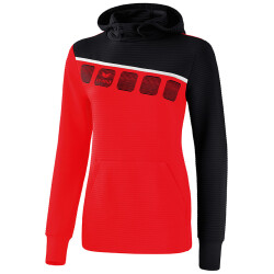 erima 5-C Hoodie Damen red/black/white 44
