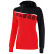 erima 5-C Hoodie Damen red/black/white 44