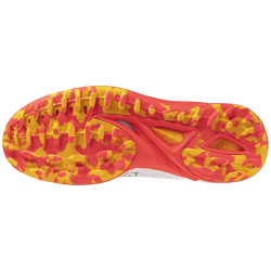 Mizuno Wave Leopardus Feldhockeyschuhe 98 - white/fiery coral 2/citrus 38.5
