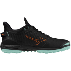Mizuno Wave Leopardus Feldhockeyschuhe 12 - black/tangelo/ice green 38.5