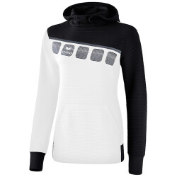erima 5-C Hoodie Damen white/black/dark grey 46