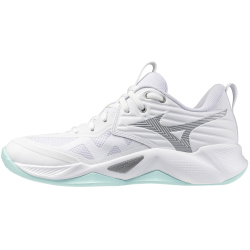 Mizuno Wave Momentum Pro Volleyballschuhe Damen 45 - white/blue tint 38.5