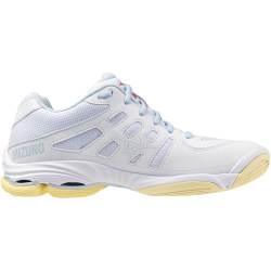 Mizuno Wave Voltage 2 Volleyballschuhe Damen 30 - white/calypso coral/pale banana 42