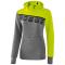 erima 5-C Hoodie Damen grey melange/lime pop/black 34
