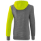 erima 5-C Hoodie Damen grey melange/lime pop/black 34