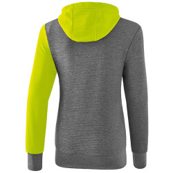 erima 5-C Hoodie Damen grey melange/lime pop/black 46