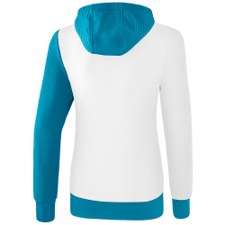 erima 5-C Hoodie Damen white/oriental blue/colonial blue 34
