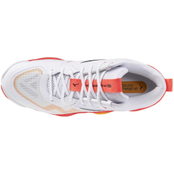 Mizuno Wave Momentum Elite Mid Volleyballschuhe 01 - white/fiery coral 2/citrus 50