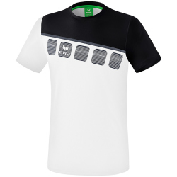 erima 5-C T-Shirt white/black/dark grey M