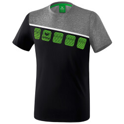 erima 5-C T-Shirt black/greymelange/white M