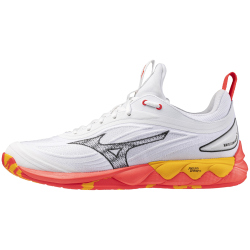 Mizuno Wave Luminous 3 Korfballschuhe 98 - white/fiery coral 2/citrus 48.5