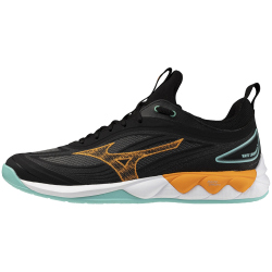 Mizuno Wave Luminous 3 Korfballschuhe 12 - black/tangelo/ice green 48.5