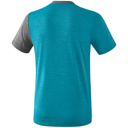 erima 5-C T-Shirt oriental blue mel./grey mel./white M