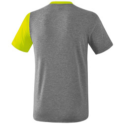 erima 5-C T-Shirt grey melange/lime pop/black S