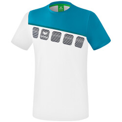 erima 5-C T-Shirt white/oriental blue/colonial blue S