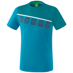 erima 5-C T-Shirt oriental blue/colonial blue/white S