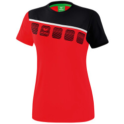erima 5-C T-Shirt Damen red/black/white 34